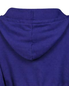 Womens Indigo Blue <b>Cropped</b> <b>Zip</b> <b>Up</b> Hoodie Slim Fit Long Sleeve Casual Streetwear Cotton Fleece Sweatshirt Custom Logo ODM Factory - Product Image 2
