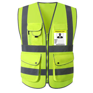 Chaleco de Trabajo Unisex de Alta Visibilidad, Reflectante, de Malla de Poliéster Transpirable, con Múltiples Bolsillos, Ribete Naranja y Amarillo, Uniforme de Seguridad - Product Image 4