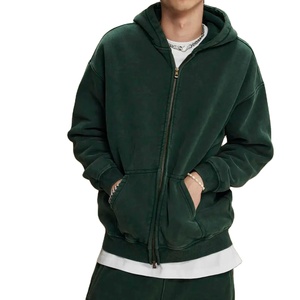 Nouveau Design Survêtement Évasé Lavage À L'acide 100% Coton Lourd Peser Zipper Survêtements et Pantalon Empilé Jogging Survêtement Pour Hommes - Product Image 4