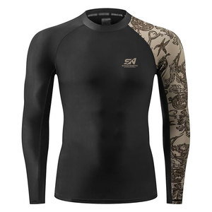 Mens Long Sleeve Rash Guard Compression Fit Training Men Rash Guard For <b>Gym</b> MMA Sports Breathable Mens Rash Guard - Product Image 1