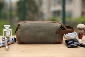 Bulk Custom Canvas Leather Dopp Kit Mens Travel Toiletry Bag Vintage Shaving <b>Case</b> Waterproof Cosmetic <b>Organizer</b> LCTB-0007B - Product Image 6