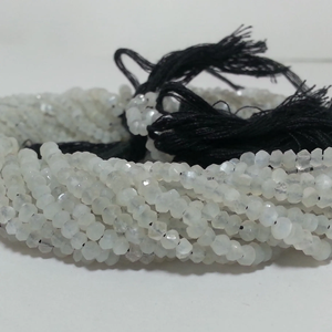 3mm 4mm Natural Saloni <b>Moonstone</b> Faceted Rondelle Gemstone Beads Necklace AAA Top Quality Jewelry Necklace at Reasonable Price - Product Image 1