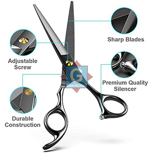 Matte Black Barber Hairdressing <b>Scissor</b> Stainless Steel Sharp Hairdressing <b>Scissors</b> Barber Shear for Haircut Cutting - Product Image 5