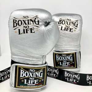 Gants de boxe faits main en cuir de vachette véritable, logo imprimé, personnalisables, modèle RL-BG-222 – Vente chaude - Product Image 4