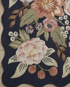Tapis de sol rectangulaire en laine tuftée à la main, motif floral, à poils ras, doux, antidérapant, lavable en machine, pour salon, chambre et cuisine - Product Image 4