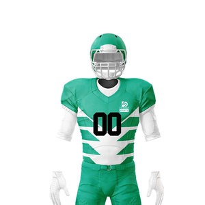 Vente en gros d'uniformes de football américain imprimés, respirants, à séchage rapide, 100% polyester, ensemble maillot et pantalon de sport fabriqué au Pakistan - Product Image 4