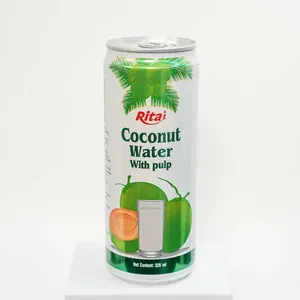 Manufacturer Soft Drink From Vietnam Coconut Water with Pulp 325ml Can Wholesale OEM ODM Private Label