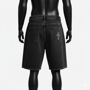 กางเกงยีนส์ขาสั้นทรงหลวมสไตล์สตรีทแฟชั่นสำหรับผู้ชาย รุ่นแบ็กกี้ ขากว้าง แฟชั่นแนวอเมริกัน รับผลิตตามแบบ สั่งทำแบรนด์ส่วนตัว OEM - Product Image 5