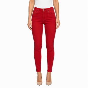 Jeggings Casuales de Cintura Alta para Mujer, Transpirables, Ajustados, con Logo, Tallas Grandes, Elásticos, de Mezclilla, Pantalones Tipo Lápiz de Algodón - Product Image 4