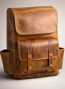 Sac à dos multifonctionnel antivol en cuir véritable ZOLO LEATHERS, design durable, couleur marron, sac de voyage pour homme, pour l'extérieur - Product Image 1