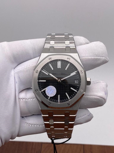 Montre de luxe Hip Hop à boîtier en acier inoxydable 41 mm, cadran Tapisserie noir, fenêtre de date, mouvement automatique ETA Coin Street - Product Image 2