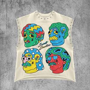 Camiseta sin mangas para hombre, estilo casual, 100% algodón pesado, para gimnasio y entrenamiento, con lavado ácido, estampado DTG del logo, corte holgado - Product Image 5