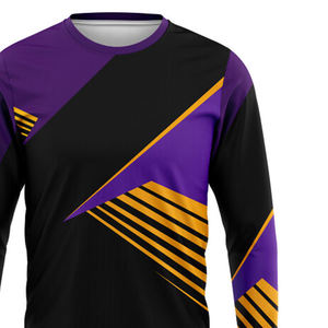 T-shirt à manches longues col en V pour homme, sublimation haute qualité, 100 % polyester, 220 grammes, design imprimé personnalisé, anti-plis - Product Image 5