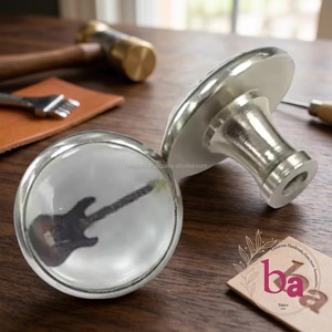 Pomo Redondo de Latón para Mueble con Diseño de Guitarra y Cubierta de Cristal, Tirador Moderno, Ecológico y Duradero para Cajones y Puertas - Product Image 4