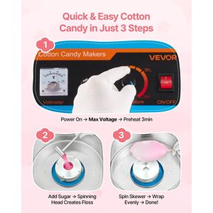 Machine à Barbe à Papa Électrique Commerciale 1000W avec Bol en Acier Inoxydable et Couvercle pour Machine à Barbe à Papa Commerciale 1000W - Product Image 3