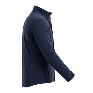 Veste polaire d'hiver pour homme, bleu royal, col roulé, fermeture éclair, coupe-vent, décontractée, couleur unie, polyester, coupe classique - Product Image 4