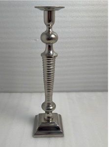 Traditional Brass <b>Candle</b> Holder With Nickel Finish For Festive Decoration And Luxury Home Styling - Product Image 1