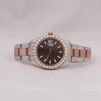 Nouvelle Tendance 2025 Montre de Luxe Unisexe Seiko Quartz Acier Inoxydable Hip Hop Design Entièrement Sertie de Diamants Boucle Cachée Verre Saphir 41mm