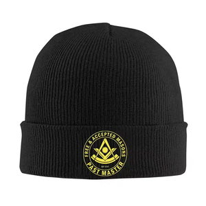 Bonnet franc-maçon, symbole maçonnique brodé, bonnet à revers, cadeau maçonnique, plusieurs couleurs, bonnets tricotés personnalisés - Product Image 2