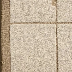 Alfombra de Lana de Nueva Zelanda Hecha a Mano, Diseño Moderno con Textura de Cuadros de Altura Variada, Alfombra Artesanal para Sala de Estar y Dormitorio - Product Image 5