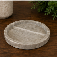 Plateau de rangement rond minimaliste en marbre, décoration d'intérieur, design durable pour salon, toutes saisons