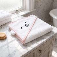 Toalla de baño con capucha para bebé, ultra lujosa, de algodón, con bordado, sostenible, premium, súper suave, con estampado animal y orejas.