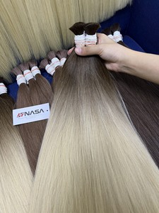 Extensions de cheveux en vrac au prix de gros fortes et sans enchevêtrement Double noyade 100 grammes couleurs claires 16 pouces - Product Image 2