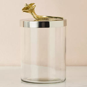 Creativo y Elegante Tarro Redondo de Metal con Tapa y Diseño Floral Esmaltado, Utensilios de Cocina, Accesorios para Hierbas - Product Image 3