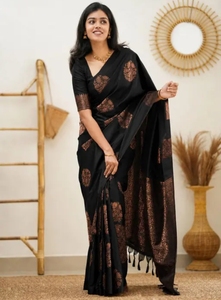 Sari de Seda Reversible de Diseño Tradicional para Mujer KV, con Cobre y Zari, para Uso Diario y Fiestas - Product Image 5