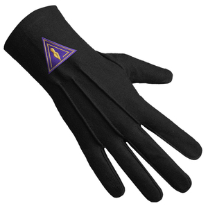 ถุงมือ Past Master Blue Lodge ผ้าฝ้ายแท้ พร้อมตราสัญลักษณ์สีทอง ขอบสีน้ำเงิน ราคาไม่แพง ถุงมือสำหรับพิธีกรรมมาสัน คุณภาพสูง - Product Image 3
