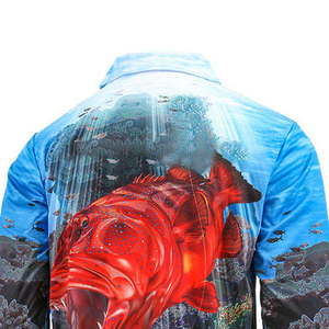 เสื้อโปโลตกปลาคุณภาพสูงแบบกำหนดเองได้สำหรับทุกเพศ ผลิตจากโพลีเอสเตอร์ 100% ป้องกันรังสียูวี 50 ระบายอากาศได้ดี พิมพ์ลาย แขนสั้น - Product Image 2