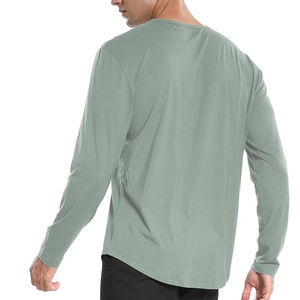 Camiseta de manga larga para hombre, cuello redondo, corte regular, color sólido, tejido de punto, excelente relación calidad-precio, disponible a la venta ahora a un precio muy razonable. - Product Image 6