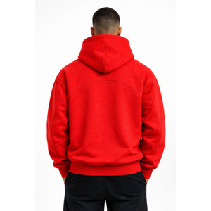 Sweat-shirts tendance à double couche avec coutures apparentes pour hommes, coupe oversize, en molleton de coton épais, manches raglan, style streetwear, fourniture OEM - Product Image 4