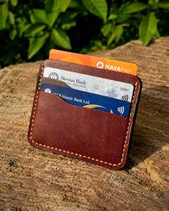 Minimalist Genuine Leather <b>Card</b> <b>Holder</b> RFID Blocking Slim <b>Wallet</b> <b>for</b> Credit <b>Cards</b> Daily Use - Product Image 2