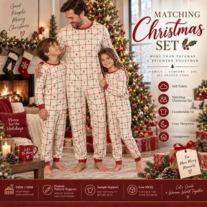 Women's <b>Christmas</b> Cotton Hooded Long Sleeves Sleepwear Set Printed Matching Front Logo Customizable Wholesale Supplier - Product Image 2