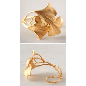 Rond de serviette en métal de haute qualité poli or Unique fleur et feuille Design maison rond de serviette décoratif - Product Image 6