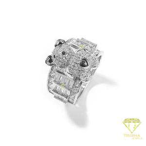 Bague de luxe en argent sterling 925 avec diamant moissanite et design glacé pour les acheteurs de bijoux en gros - Product Image 1