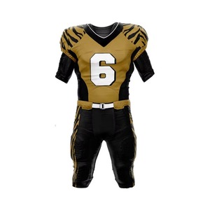 Men's White <b>Orange</b> Black Tiger Stripe Sublimation American Football Uniform Set Custom Name Number OEM Wholesale Factory Supply - Product Image 2