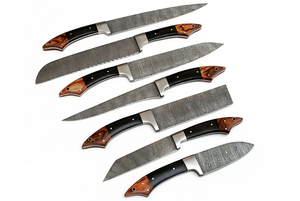 Juego de Cuchillos de Cocina de Damasco Forjados a Mano de 8 Piezas Personalizados, Juego de Cuchillos Profesionales para Chef con Mango de Madera y Cuerno, Venta al por Mayor OEM ODM - Product Image 6