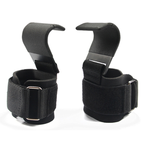 Crochets de musculation métalliques réglables avec sangles de poignet – Poignées de gym robustes pour soulevés de terre, tractions et entraînement de force - Product Image 1