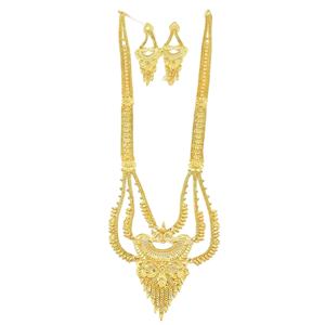 Juego de Collares Rani Haar Chapados en Oro Micro de 14K, 18K y 24K al por Mayor, Conjunto de Joyería Tradicional India, Conjunto de Joyería de Latón Dorado de Moda - Product Image 3