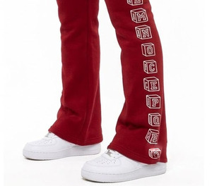 Ensemble de survêtement évasé personnalisé pour femme, pantalon de jogging taille haute à jambe large, sweat à capuche oversize, 100% coton molletonné, vêtements de sport décontractés OEM ODM - Product Image 3