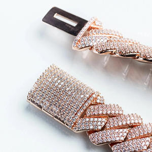 ราคาขายส่งเครื่องประดับฮิปฮอป สร้อยข้อมือคิวบันลิงค์เพชรโมอิสซาไนต์ขนาด 14 มม. สร้อยข้อมือเงินแท้สั่งทำ สร้อยข้อมือเงินแท้ 925 สำหรับผู้ชาย - Product Image 4