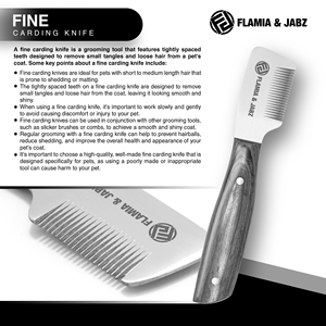 Flamia & Jabz Stainless Steel Pet Comb Wood Handle Dog Grooming Tool Stripping knife Cats and Dogs Black - Product Image 5