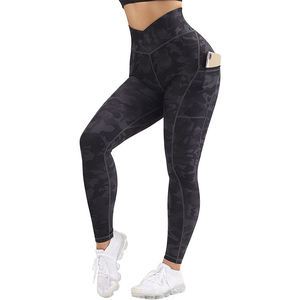 Leggings de Yoga para Mujer con Logotipo Personalizado, Corte en V en la Cintura, Estampado de Camuflaje, Leggings Ajustados de Gimnasio con Bolsillos Laterales, Transpirables y Deportivos - Product Image 2
