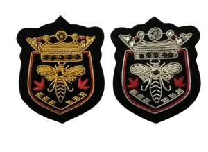 แผ่นปะติดปักลายมงกุฎโบราณและผึ้งน้ำผึ้ง - Product Image 3