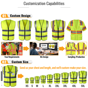 Gilet de sécurité industriel personnalisé en gros, fabricant OEM, fournisseur, polyester 120-160 GSM, fabrication en vrac sous marque privée - Product Image 6