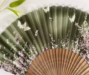 Customizable Handmade Bamboo Folding Fans Personalized Wooden Ribs Wholesale Craft for Events - Product Image 4