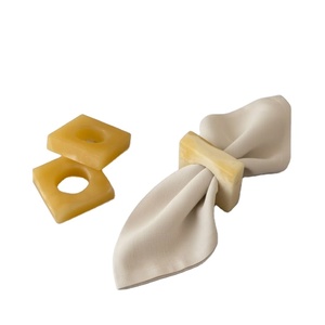 New Arrival <b>Square</b> Resin Napkin Ring Holder Modern Minimal <b>Table</b> Decor Dining Accessory Elegant <b>Kitchen</b> <b>Table</b> Styling Set - Product Image 1