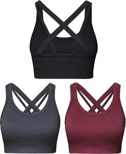 Soutien-gorge de sport court pour femme, grande taille, écologique, respirant, réglable, à maintien élevé, séchage rapide, en nylon, couleur unie, pour yoga et activités sportives - Product Image 4